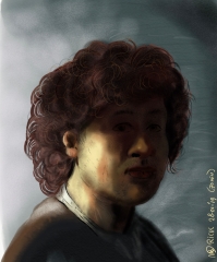 Portret op jeugdige leeftijd Schilderij van Rembrandt van Rijn kunst