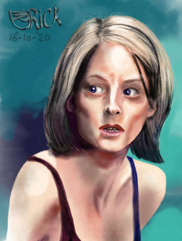 Jodie Foster - Panic Room realistische tekening