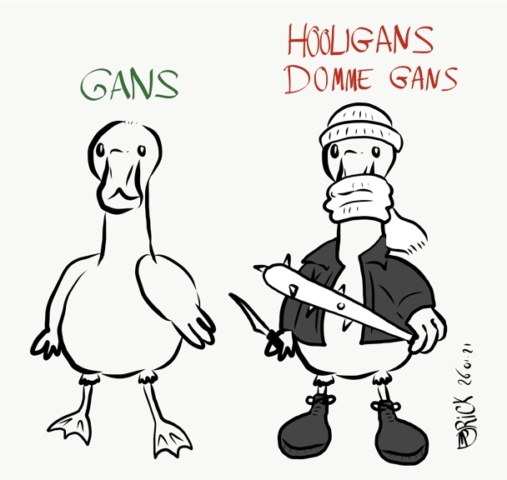 Dieren hooligans cartoon